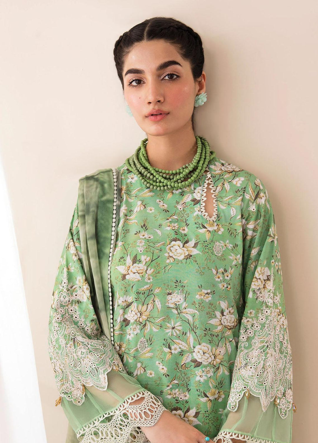 Afrozeh Embroidered Lawn Suits Unstitched 3 Piece AF23P Jade - Summer Collection