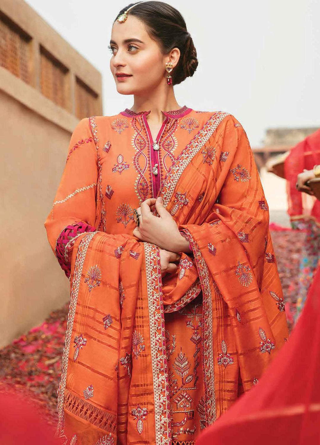 Shabnami By Afrozeh Embroidered Lawn Suits Unstitched 3 Piece AF22S 08 Sassi - Festive Collection