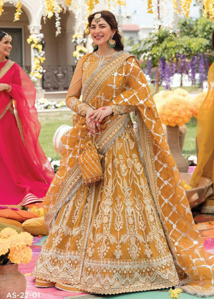 Shehnai By Afrozeh Embroidered Net Suits Unstitched 3 Piece AF22WF AS-22-01 GULBADAN - Wedding Formals Collection