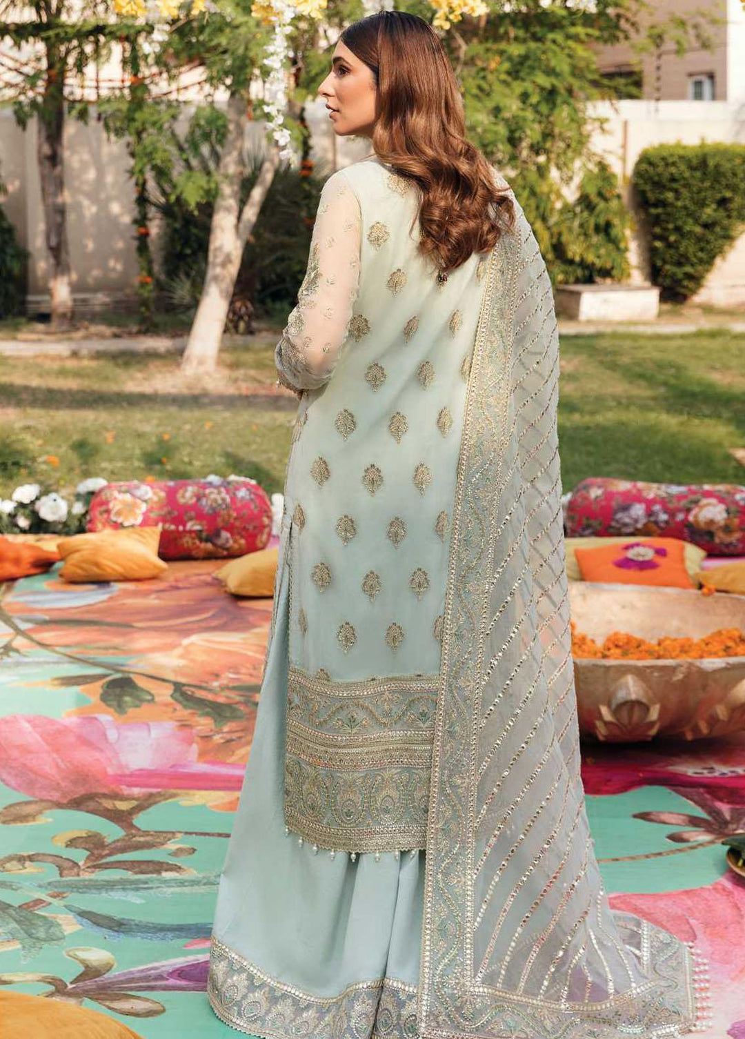 Shehnai By Afrozeh Embroidered Chiffon Suits Unstitched 3 Piece AF22WF AS-22-03 FAKHAR UN NISA - Wedding Formals Collection