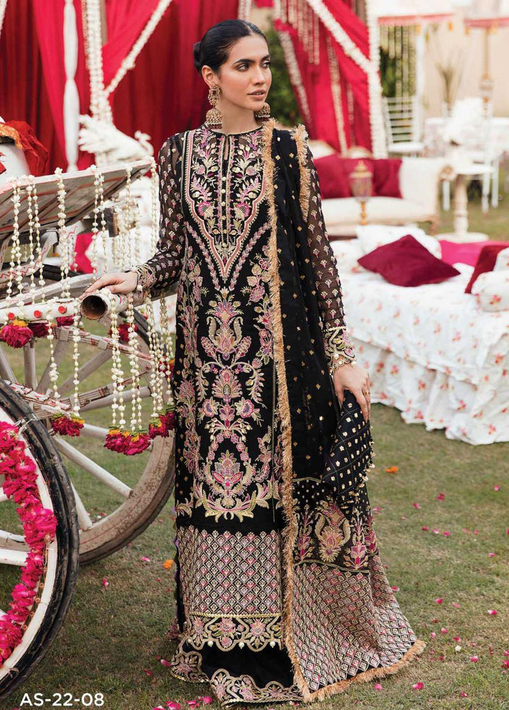 Shehnai By Afrozeh Embroidered Chiffon Suits Unstitched 3 Piece AF22WF AS-22-08 MEHRZAD - Wedding Formals Collection