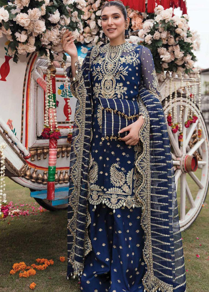 Shehnai By Afrozeh Embroidered Chiffon Suits Unstitched 3 Piece AF22WF AS-22-10 GUL-E -RANA - Wedding Formals Collection