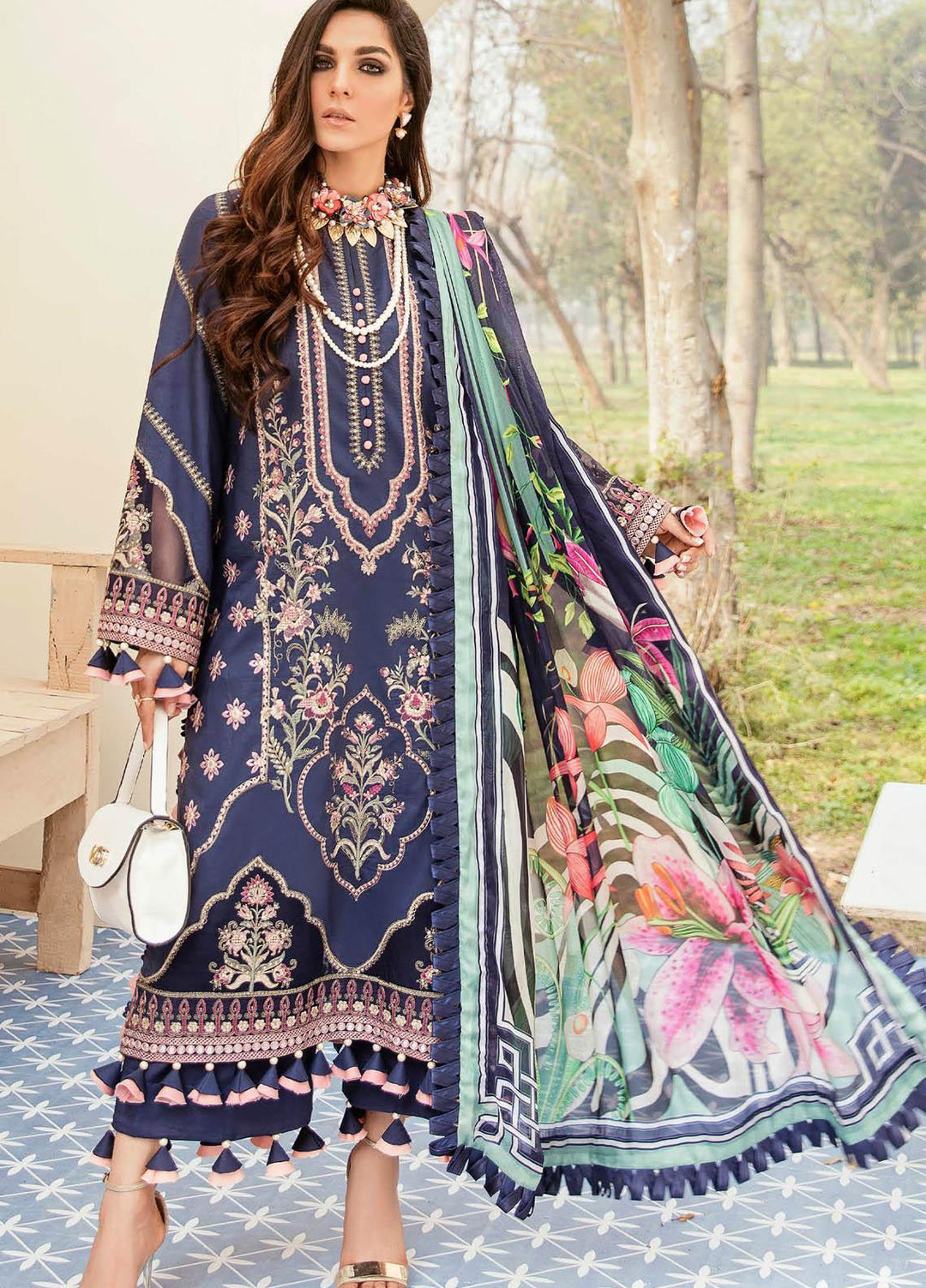 Afrozeh Embroidered Lawn Suits Unstitched 3 Piece AF21SS 07-DIVINE FLORALS - Summer Collection