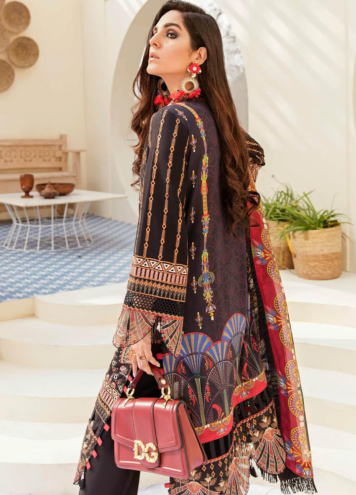 Afrozeh Embroidered Lawn Suits Unstitched 3 Piece AF21SS 09-MAJESTIC RAVEN - Summer Collection