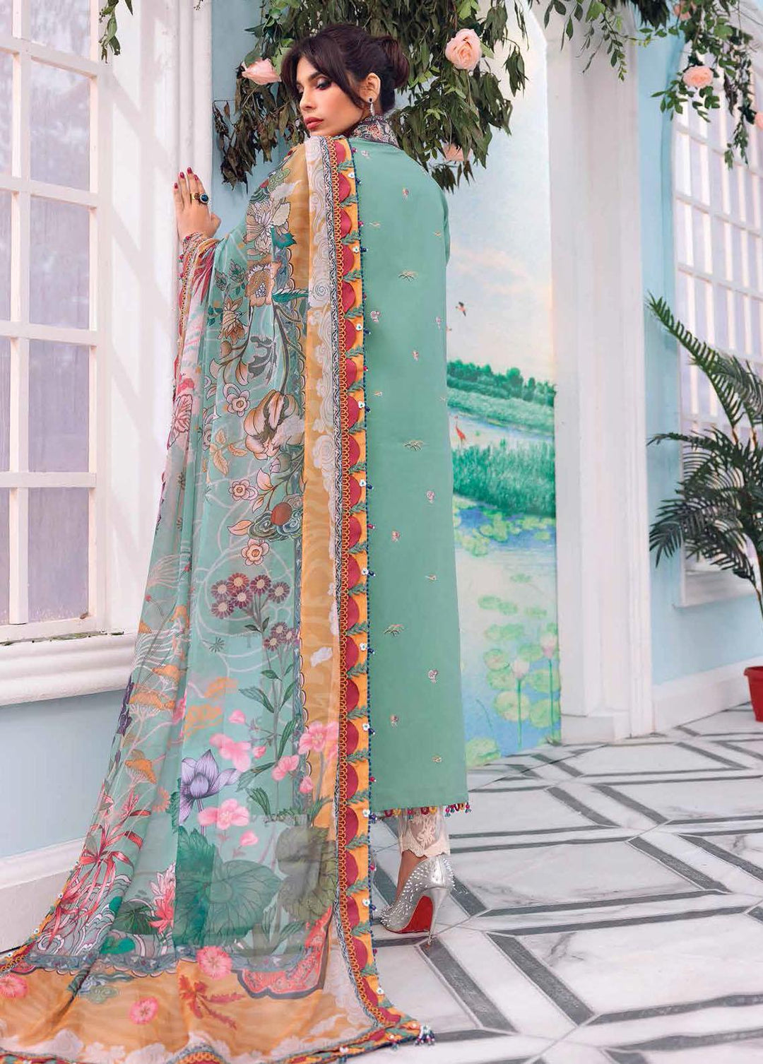 Afsana By Anaya Embroidered Lawn Suits Unstitched 3 Piece AKC22A AL22-02 Shaleena - Luxury Collection