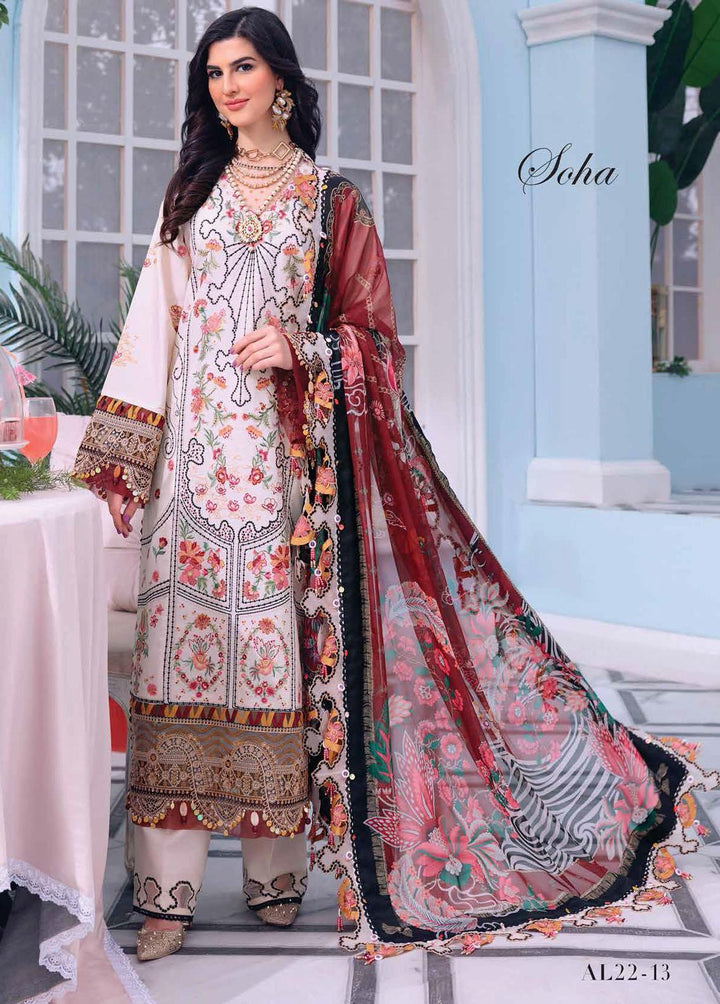 Afsana By Anaya Embroidered Lawn Suits Unstitched 3 Piece AKC22A AL22-13 Soha - Luxury Collection