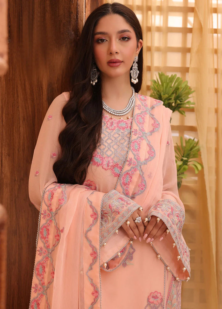 Afsana By Sheen Embroidered Chiffon Suit Unstitched 4 Piece SSL24A SLUA01 Nigar - Formal Collection