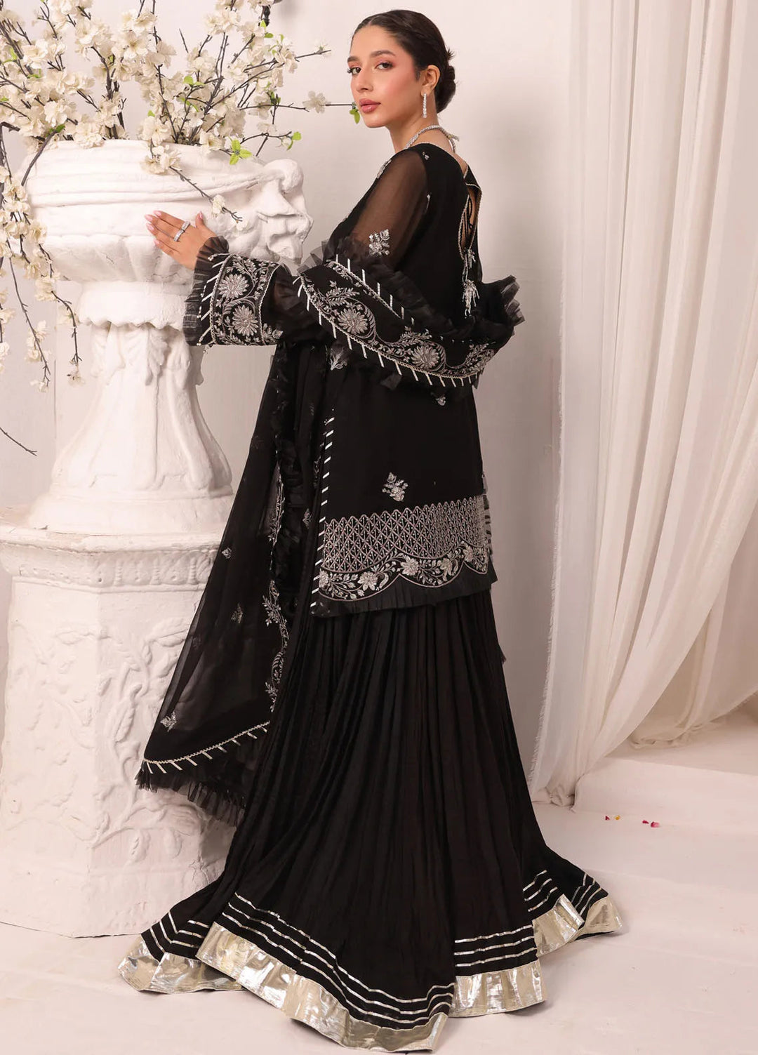 Afsana By Sheen Embroidered Chiffon Suit Unstitched 4 Piece SSL24A SLUA02 Nazm - Formal Collection