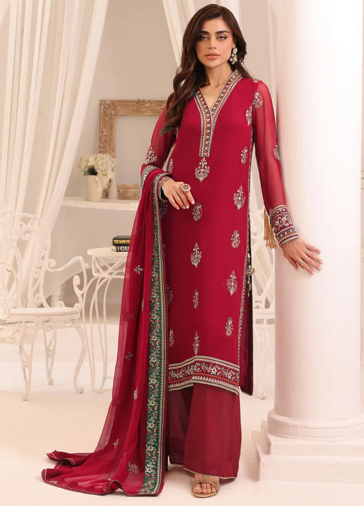 Afsana By Sheen Embroidered Chiffon Suit Unstitched 4 Piece SSL24A SLUA03 Uroosa - Formal Collection