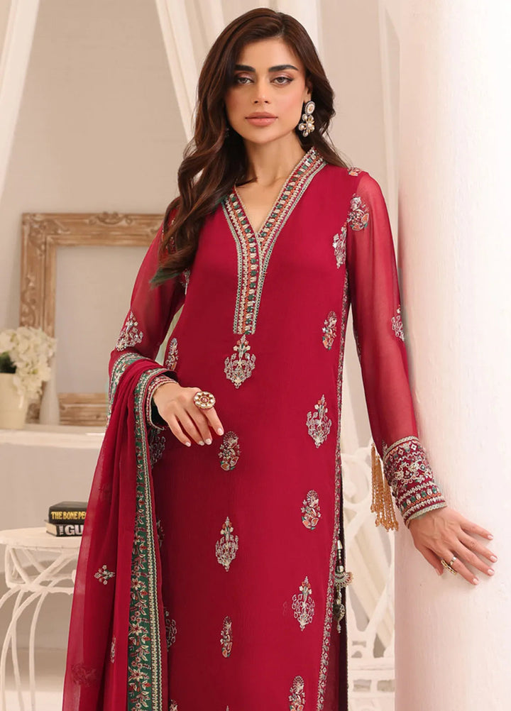 Afsana By Sheen Embroidered Chiffon Suit Unstitched 4 Piece SSL24A SLUA03 Uroosa - Formal Collection