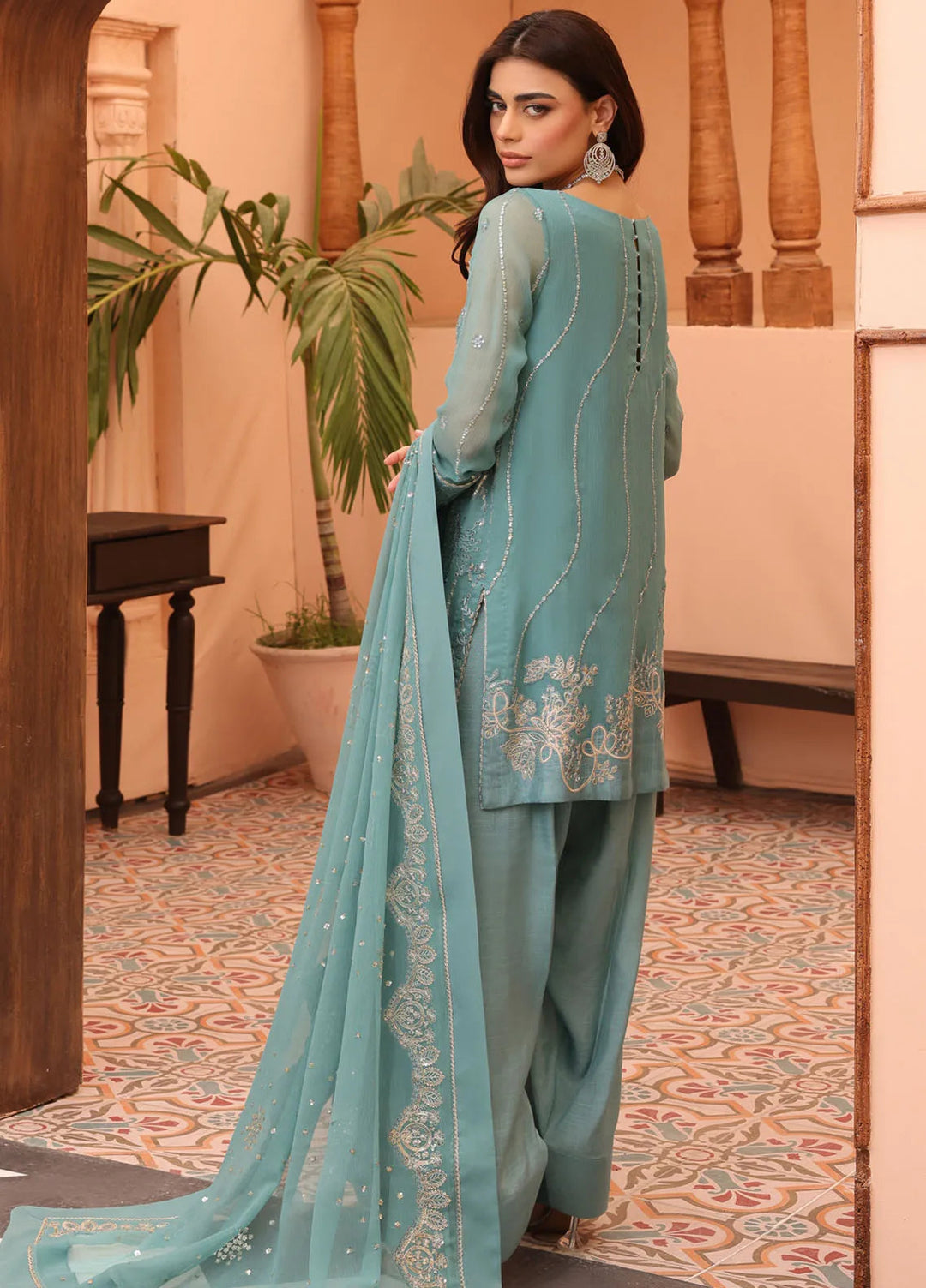 Afsana By Sheen Embroidered Chiffon Suit Unstitched 4 Piece SSL24A SLUA04 Anmol - Formal Collection