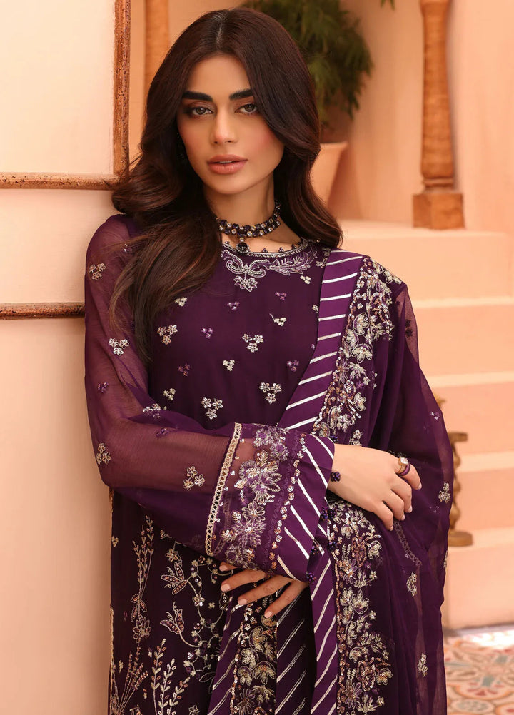 Afsana By Sheen Embroidered Chiffon Suit Unstitched 4 Piece SSL24A SLUA06 Arzoo - Formal Collection