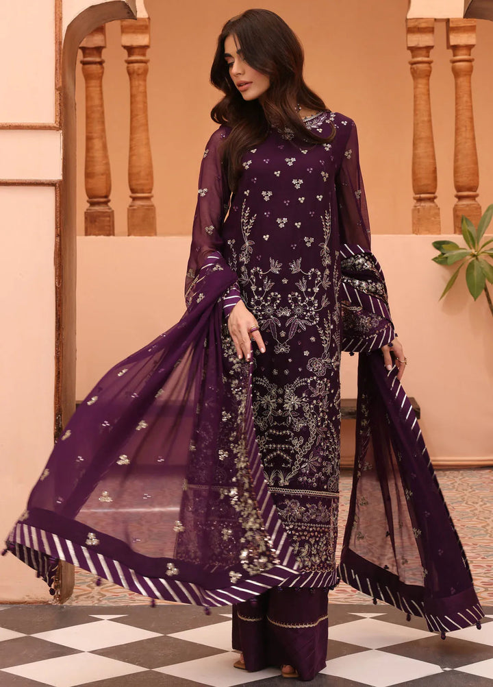 Afsana By Sheen Embroidered Chiffon Suit Unstitched 4 Piece SSL24A SLUA06 Arzoo - Formal Collection