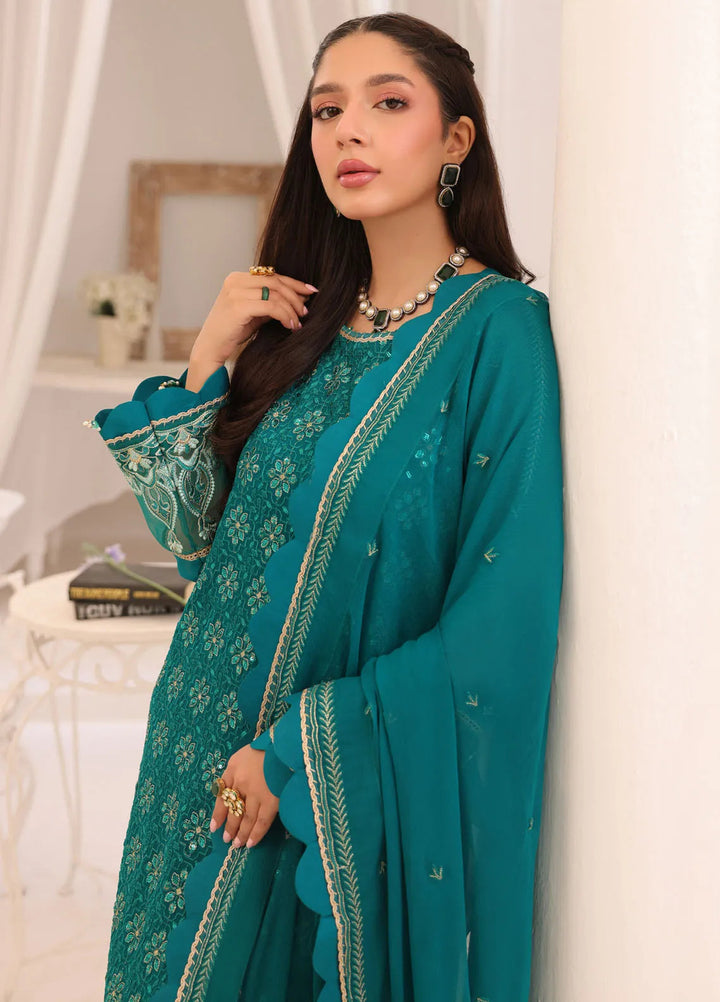 Afsana By Sheen Embroidered Chiffon Suit Unstitched 4 Piece SSL24A SLUA07 Bahar - Formal Collection