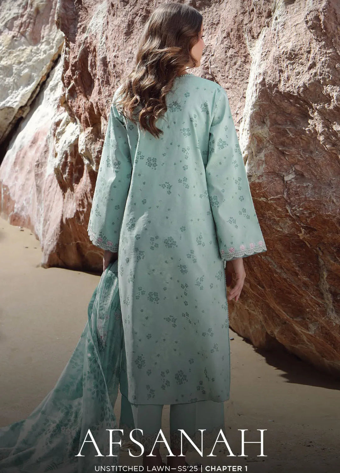 Afsanah by Seran Embroidered Lawn Suit Unstitched 3 Piece SRN25AL D-01 Nyla - Summer Collection