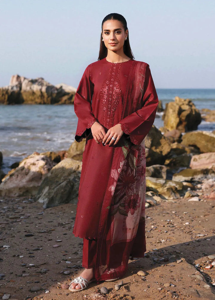 Afsanah by Seran Embroidered Lawn Suit Unstitched 3 Piece SRN25AL D-02 Mehru - Summer Collection