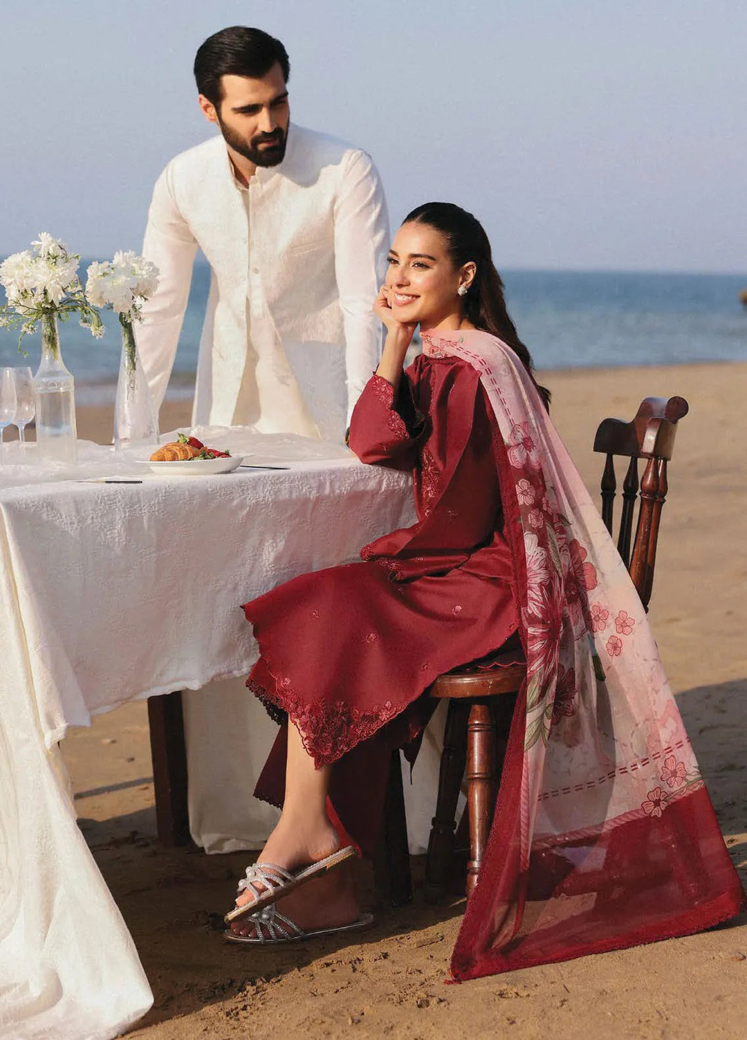 Afsanah by Seran Embroidered Lawn Suit Unstitched 3 Piece SRN25AL D-02 Mehru - Summer Collection