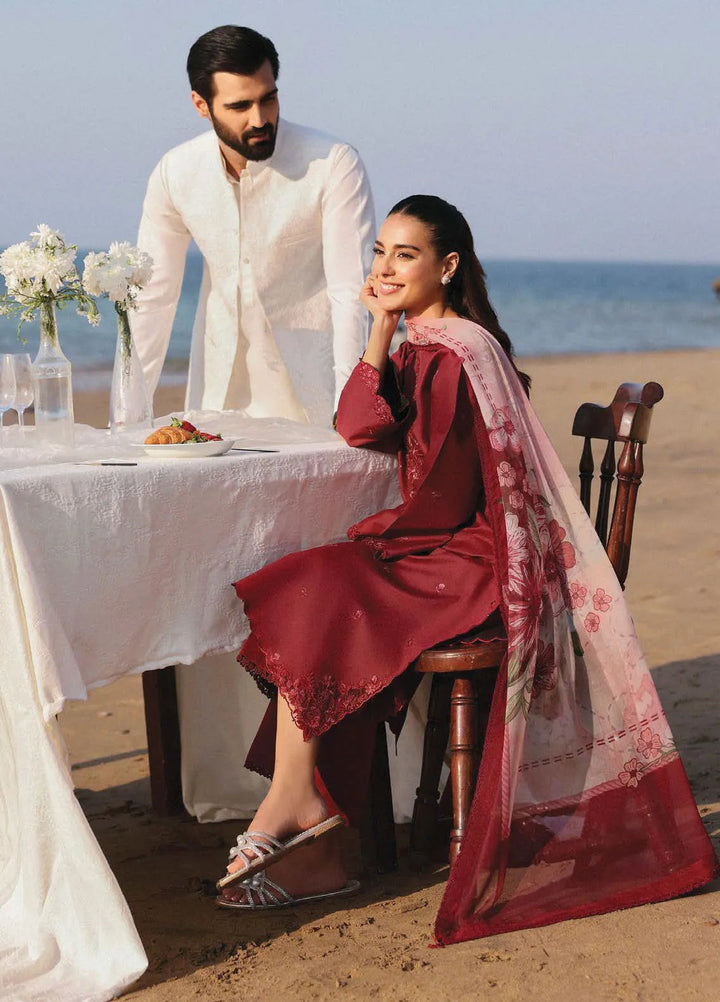 Afsanah by Seran Embroidered Lawn Suit Unstitched 3 Piece SRN25AL D-02 Mehru - Summer Collection