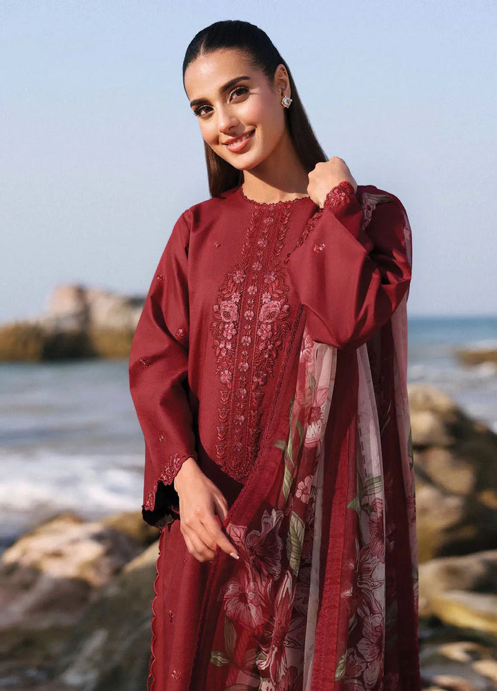Afsanah by Seran Embroidered Lawn Suit Unstitched 3 Piece SRN25AL D-02 Mehru - Summer Collection