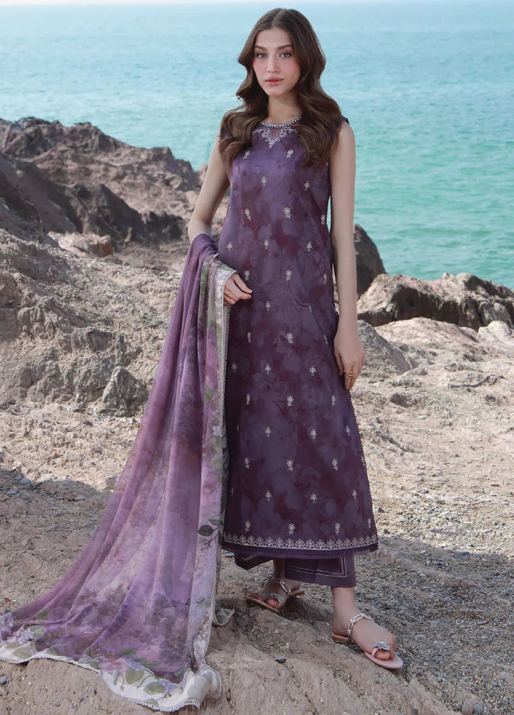 Afsanah by Seran Embroidered Lawn Suit Unstitched 3 Piece SRN25AL D-03 Myra - Summer Collection