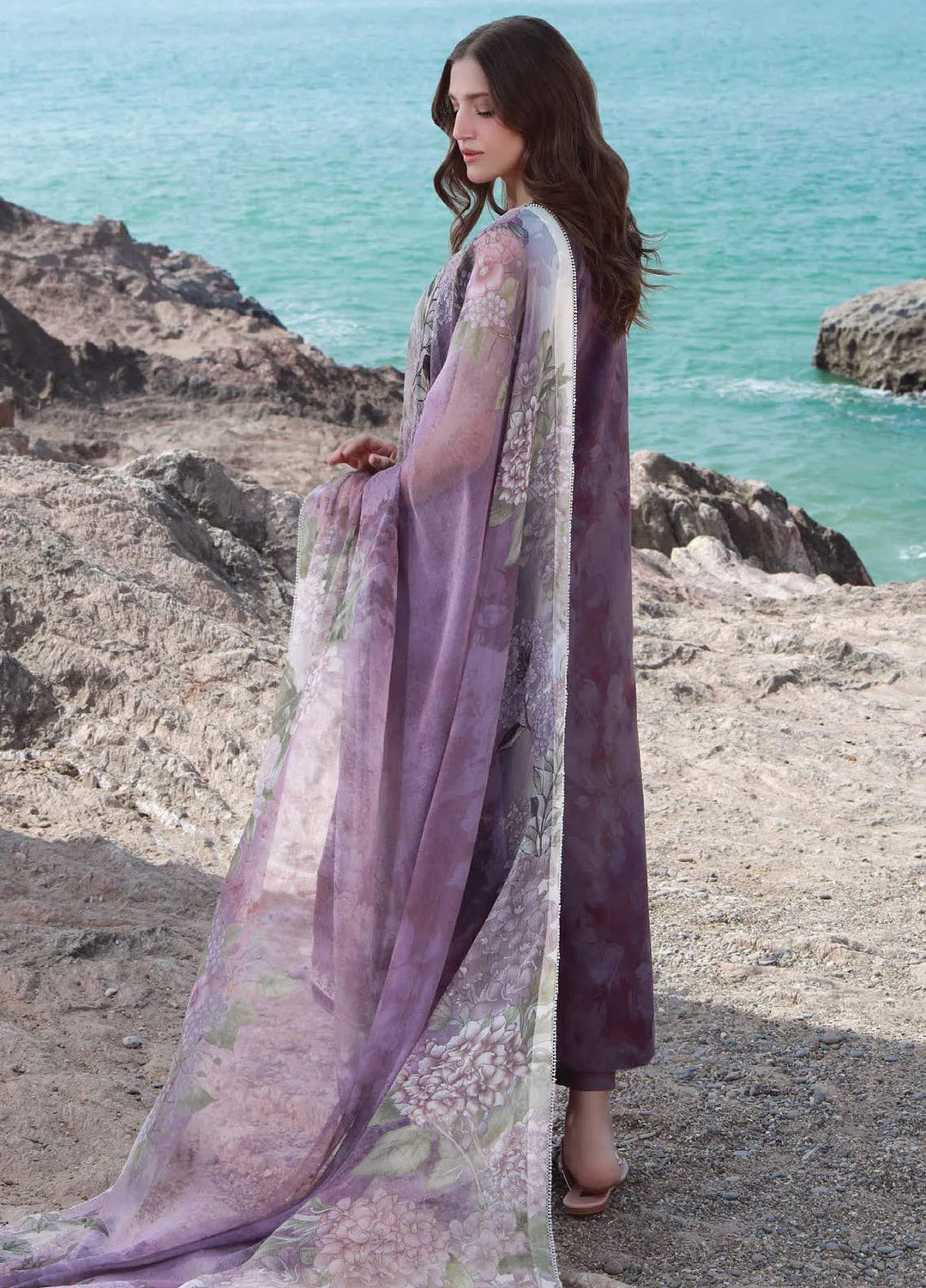 Afsanah by Seran Embroidered Lawn Suit Unstitched 3 Piece SRN25AL D-03 Myra - Summer Collection