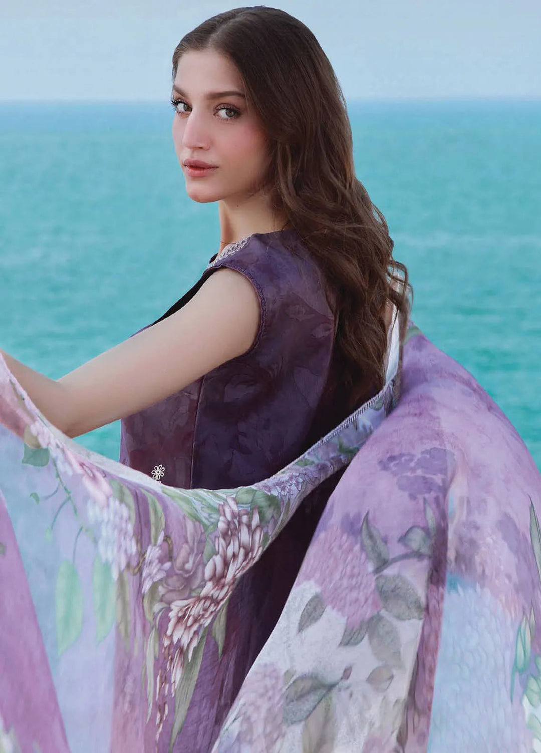 Afsanah by Seran Embroidered Lawn Suit Unstitched 3 Piece SRN25AL D-03 Myra - Summer Collection