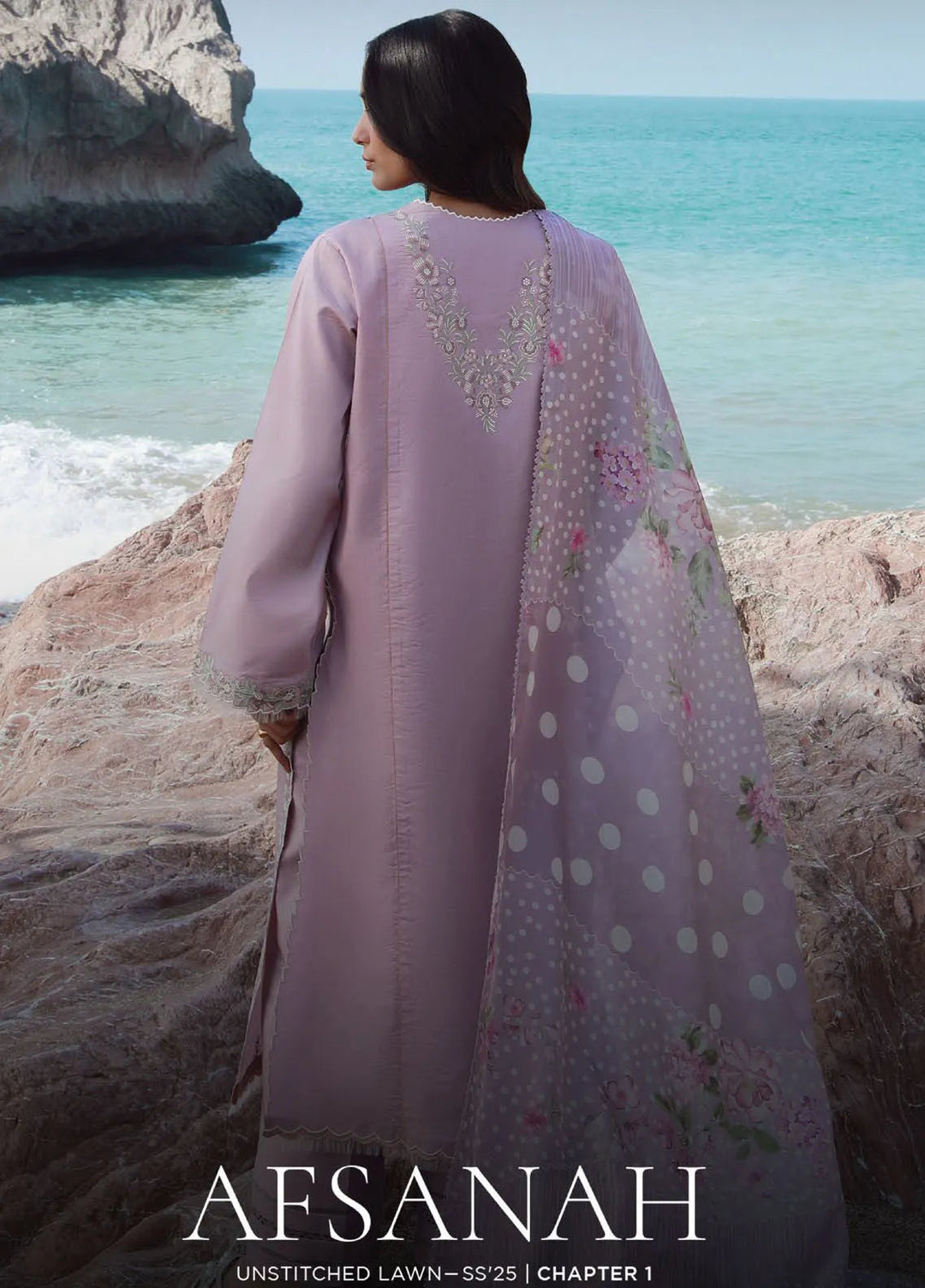 Afsanah by Seran Embroidered Lawn Suit Unstitched 3 Piece SRN25AL D-04 Nihal - Summer Collection