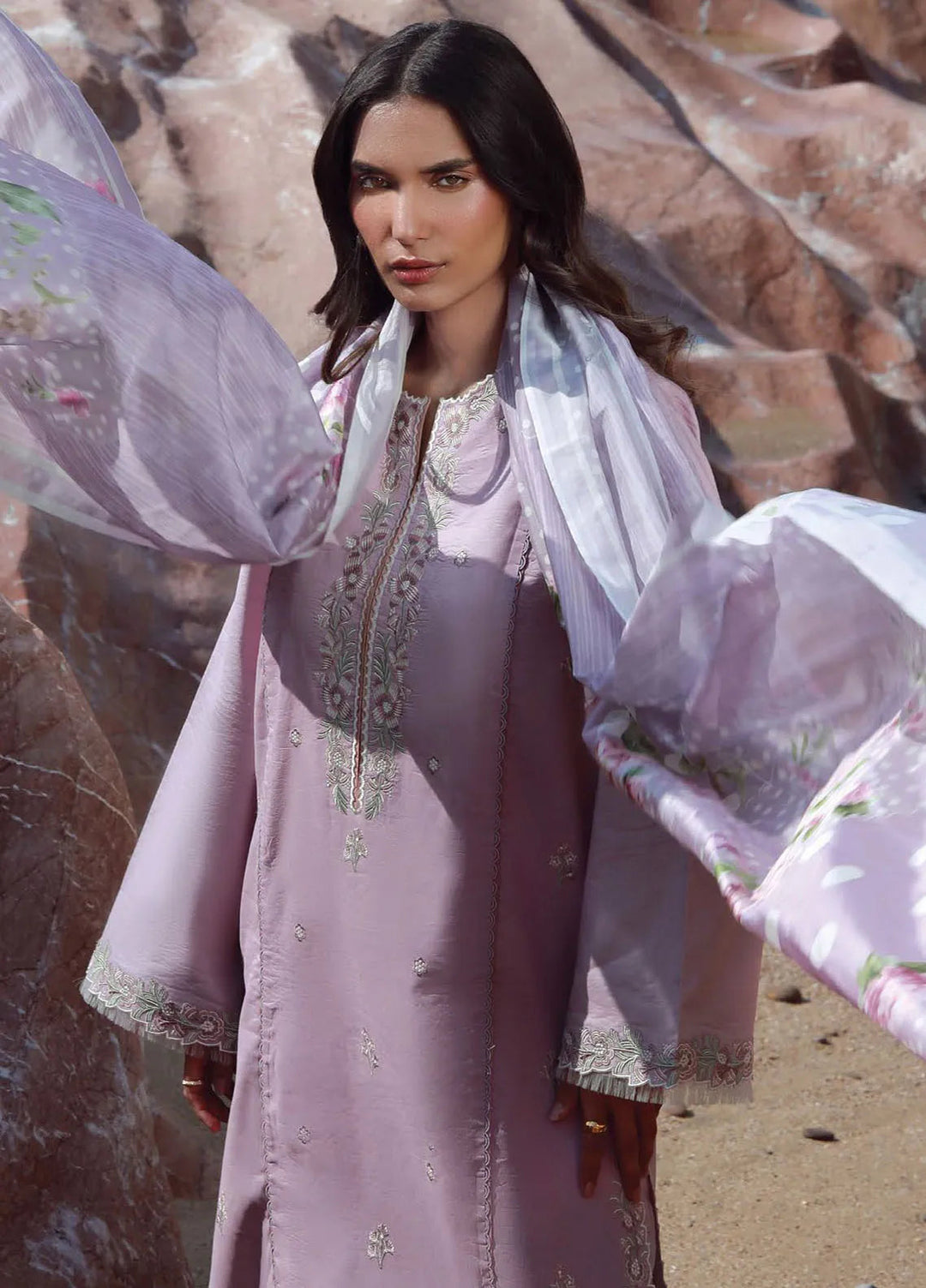 Afsanah by Seran Embroidered Lawn Suit Unstitched 3 Piece SRN25AL D-04 Nihal - Summer Collection