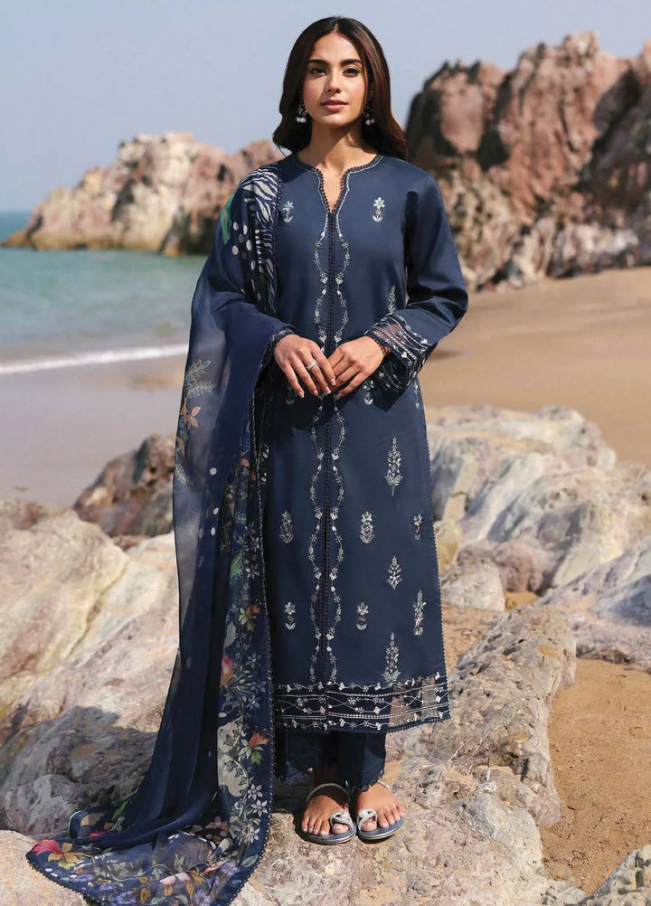 Afsanah by Seran Embroidered Lawn Suit Unstitched 3 Piece SRN25AL D-06 Meral - Summer Collection