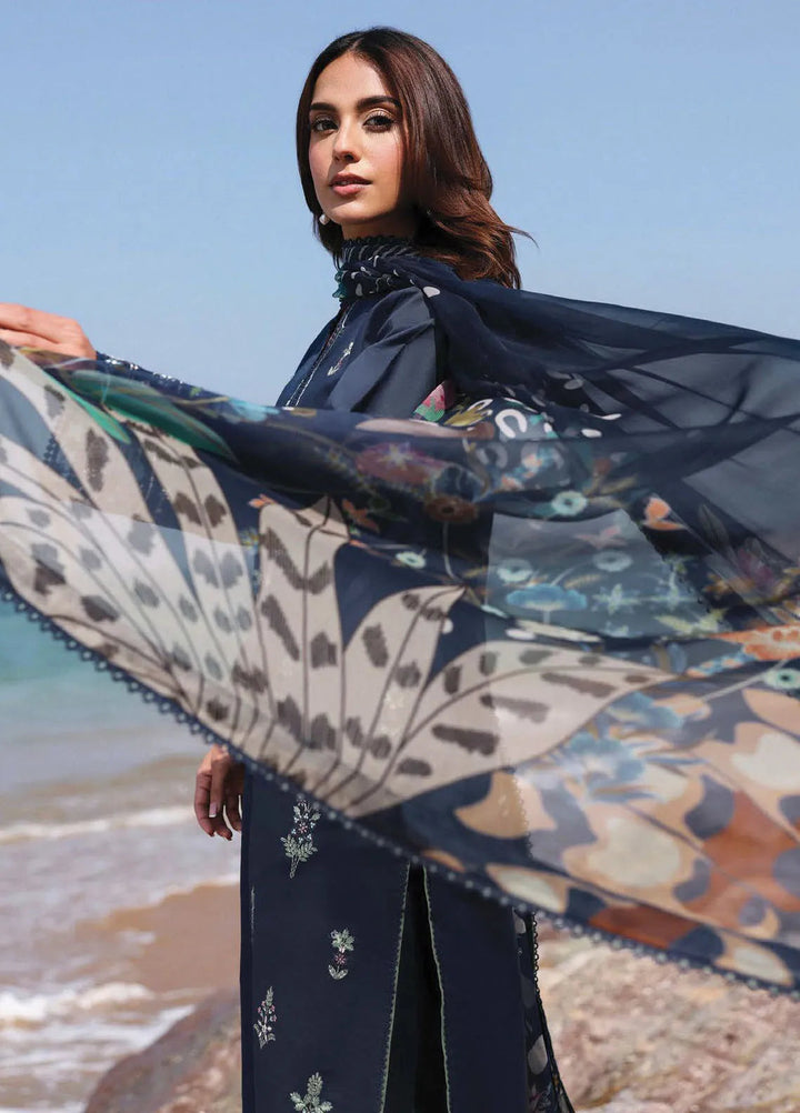 Afsanah by Seran Embroidered Lawn Suit Unstitched 3 Piece SRN25AL D-06 Meral - Summer Collection