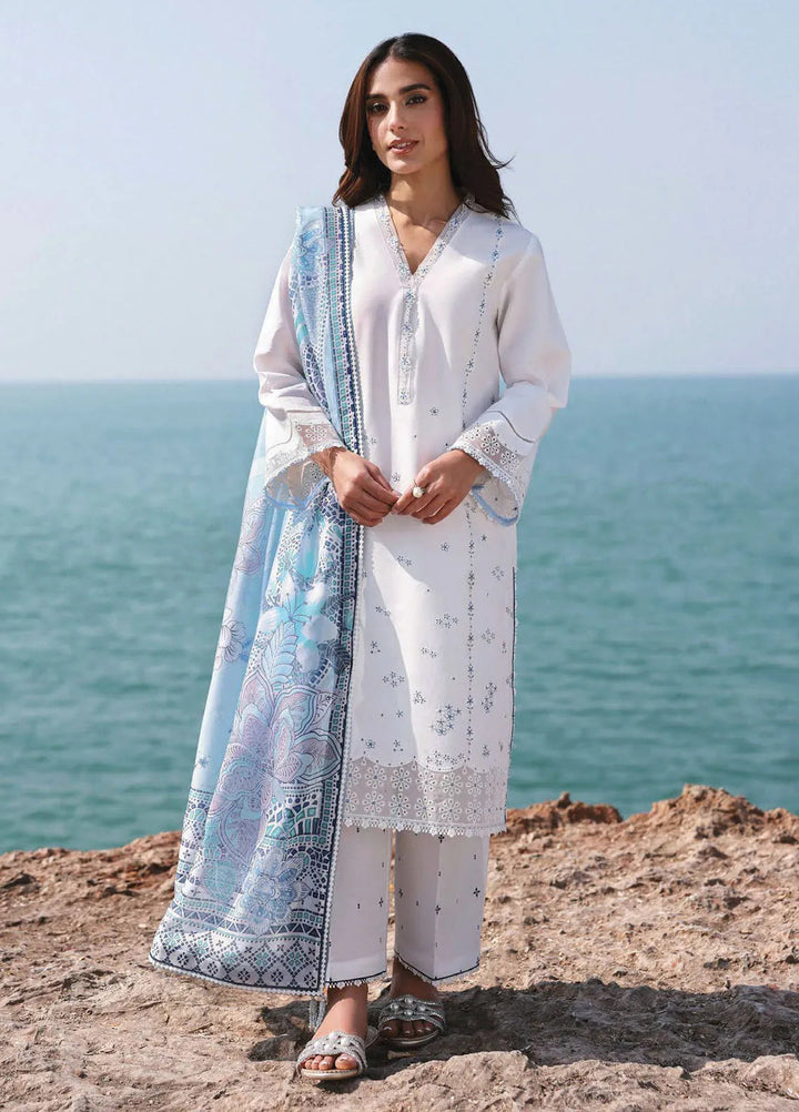 Afsanah by Seran Embroidered Lawn Suit Unstitched 3 Piece SRN25AL D-08 Elmas - Summer Collection