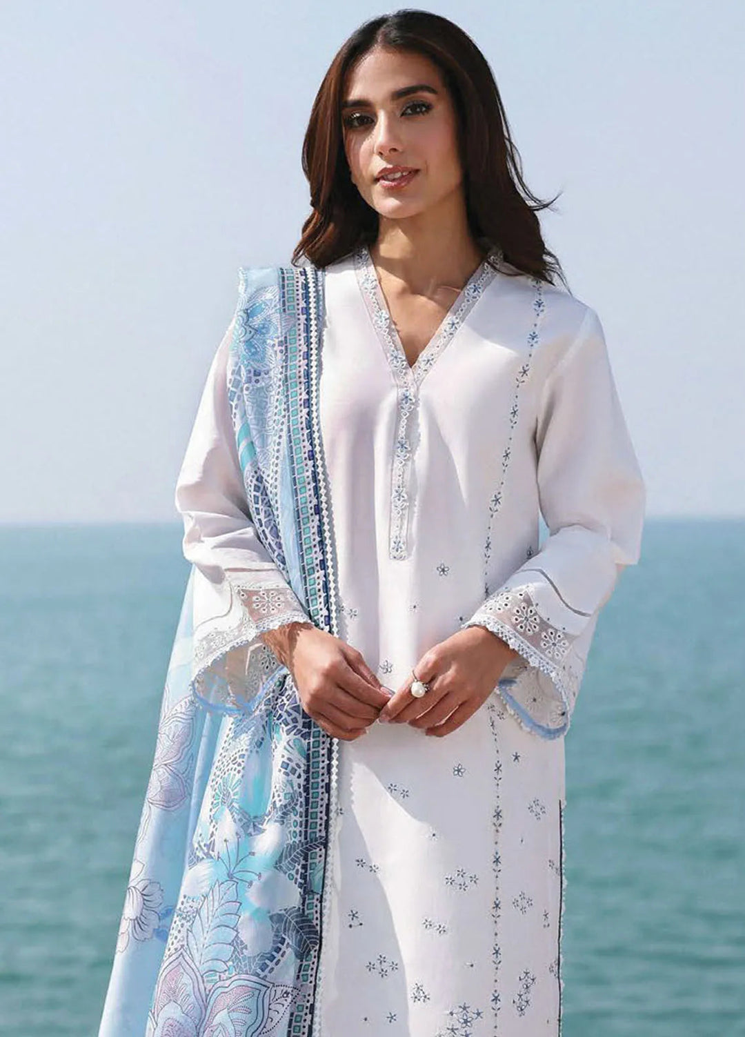 Afsanah by Seran Embroidered Lawn Suit Unstitched 3 Piece SRN25AL D-08 Elmas - Summer Collection