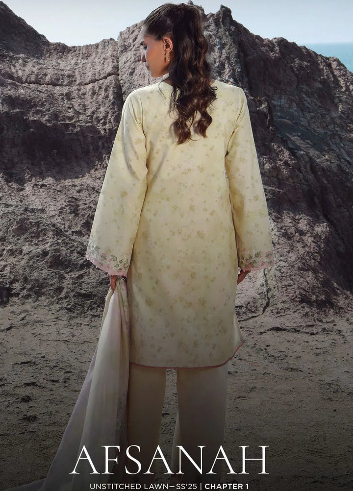 Afsanah by Seran Embroidered Lawn Suit Unstitched 3 Piece SRN25AL D-09 Sahar - Summer Collection