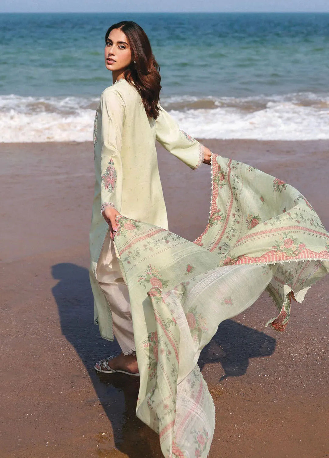 Afsanah by Seran Embroidered Lawn Suit Unstitched 3 Piece SRN25AL D-13 Fariha - Summer Collection