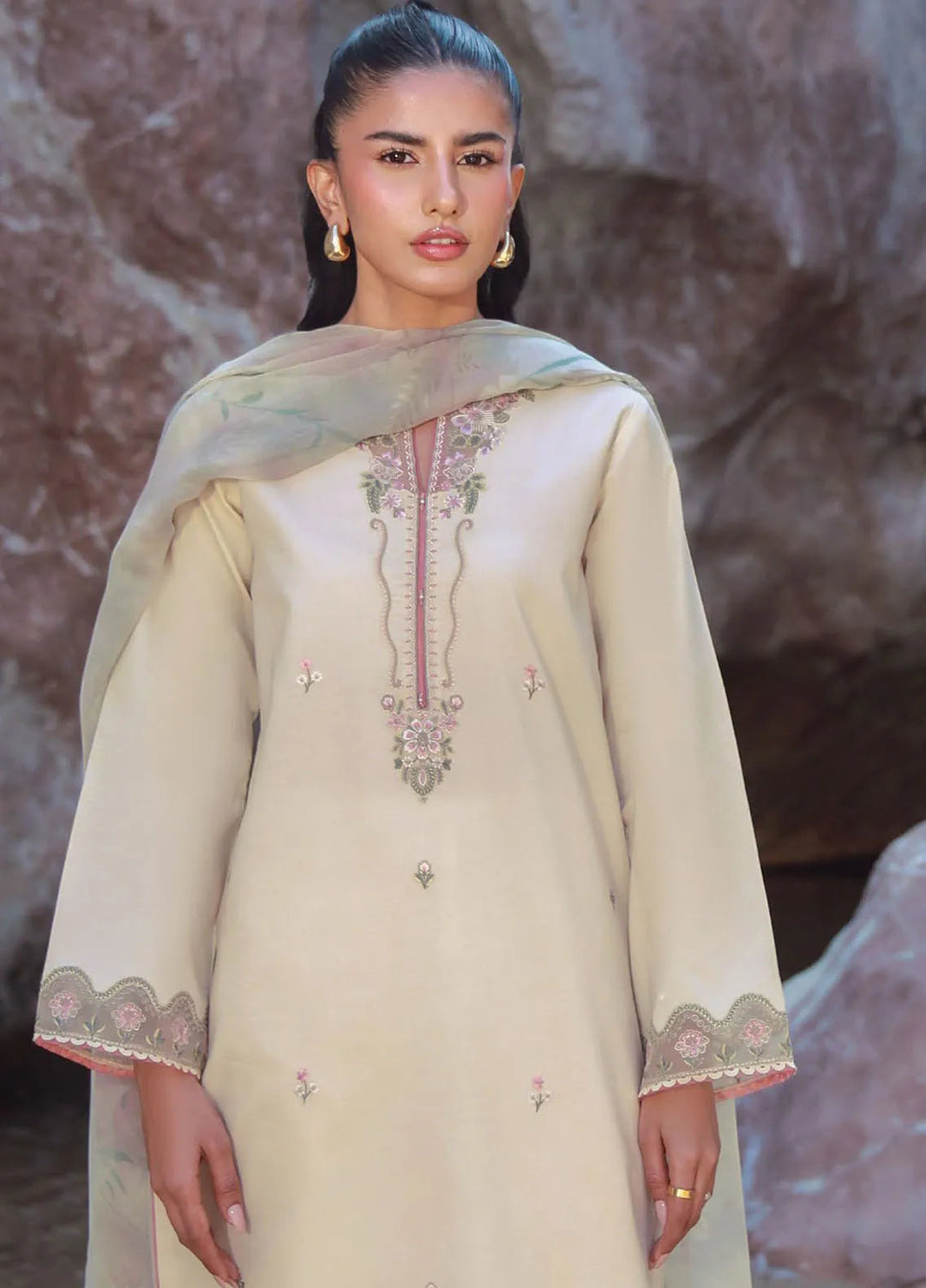 Afsanah by Seran Embroidered Lawn Suit Unstitched 3 Piece SRN25AL D-14 Aylin - Summer Collection
