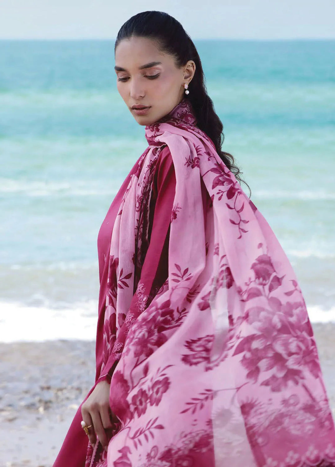 Afsanah by Seran Embroidered Lawn Suit Unstitched 3 Piece SRN25AL D-15 Zuri - Summer Collection