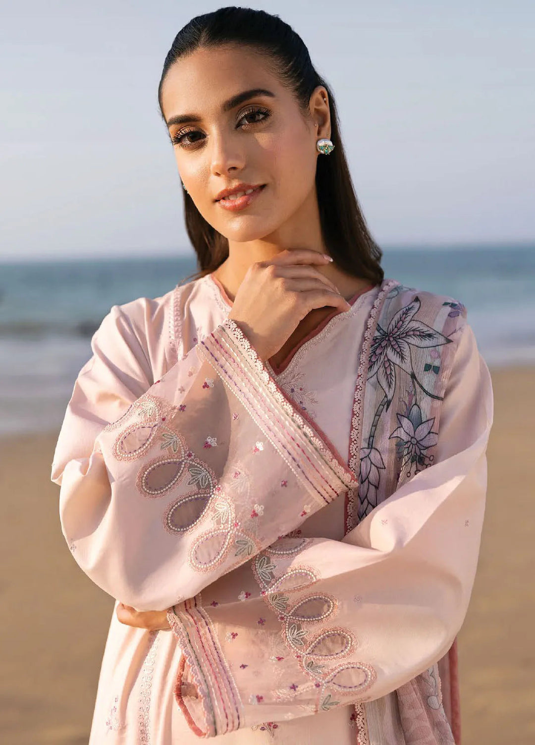 Afsanah by Seran Embroidered Lawn Suit Unstitched 3 Piece SRN25AS D-02 Sara - Summer Collection