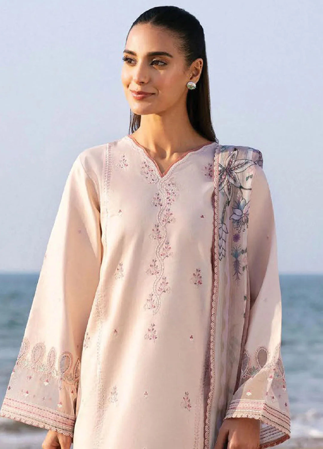 Afsanah by Seran Embroidered Lawn Suit Unstitched 3 Piece SRN25AS D-02 Sara - Summer Collection