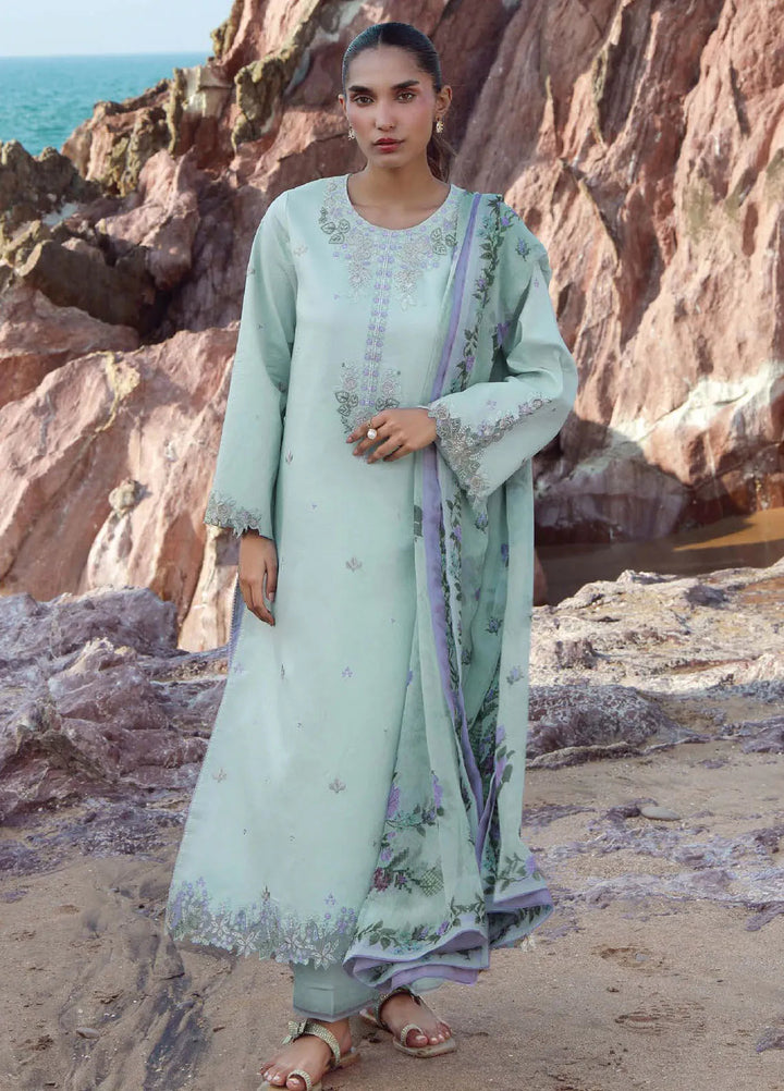 Afsanah by Seran Embroidered Lawn Suit Unstitched 3 Piece SRN25AS D-03 Misha - Summer Collection