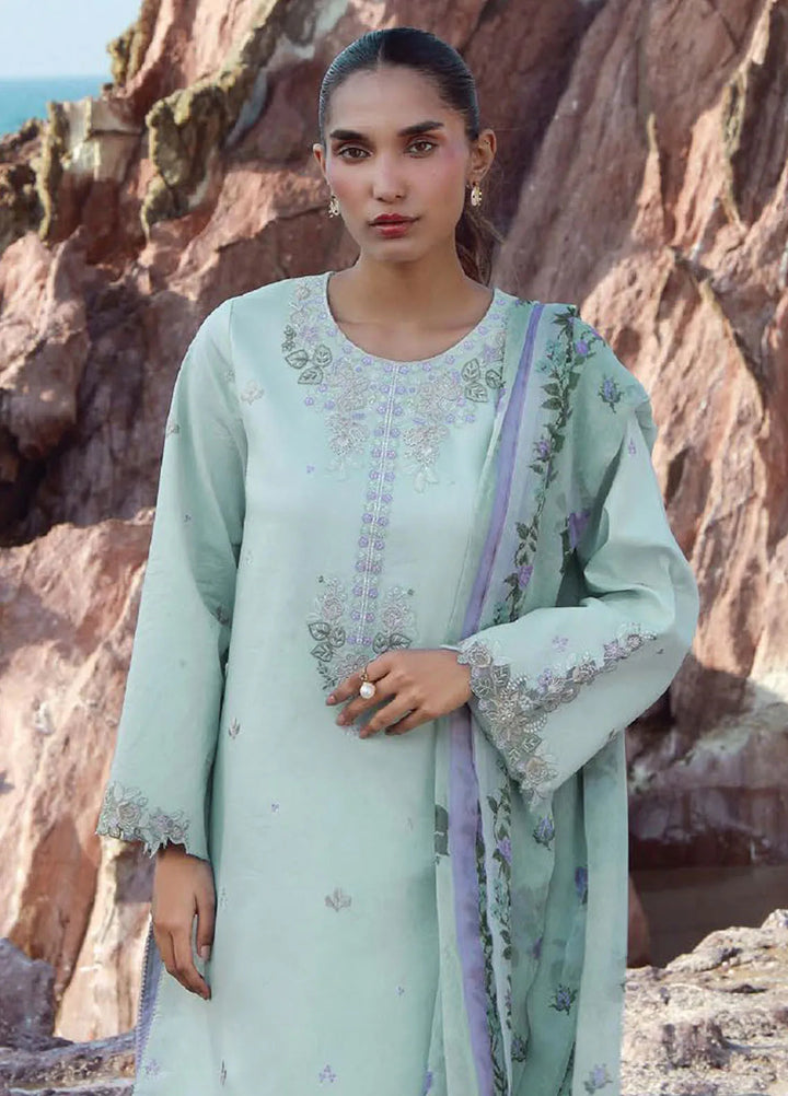 Afsanah by Seran Embroidered Lawn Suit Unstitched 3 Piece SRN25AS D-03 Misha - Summer Collection