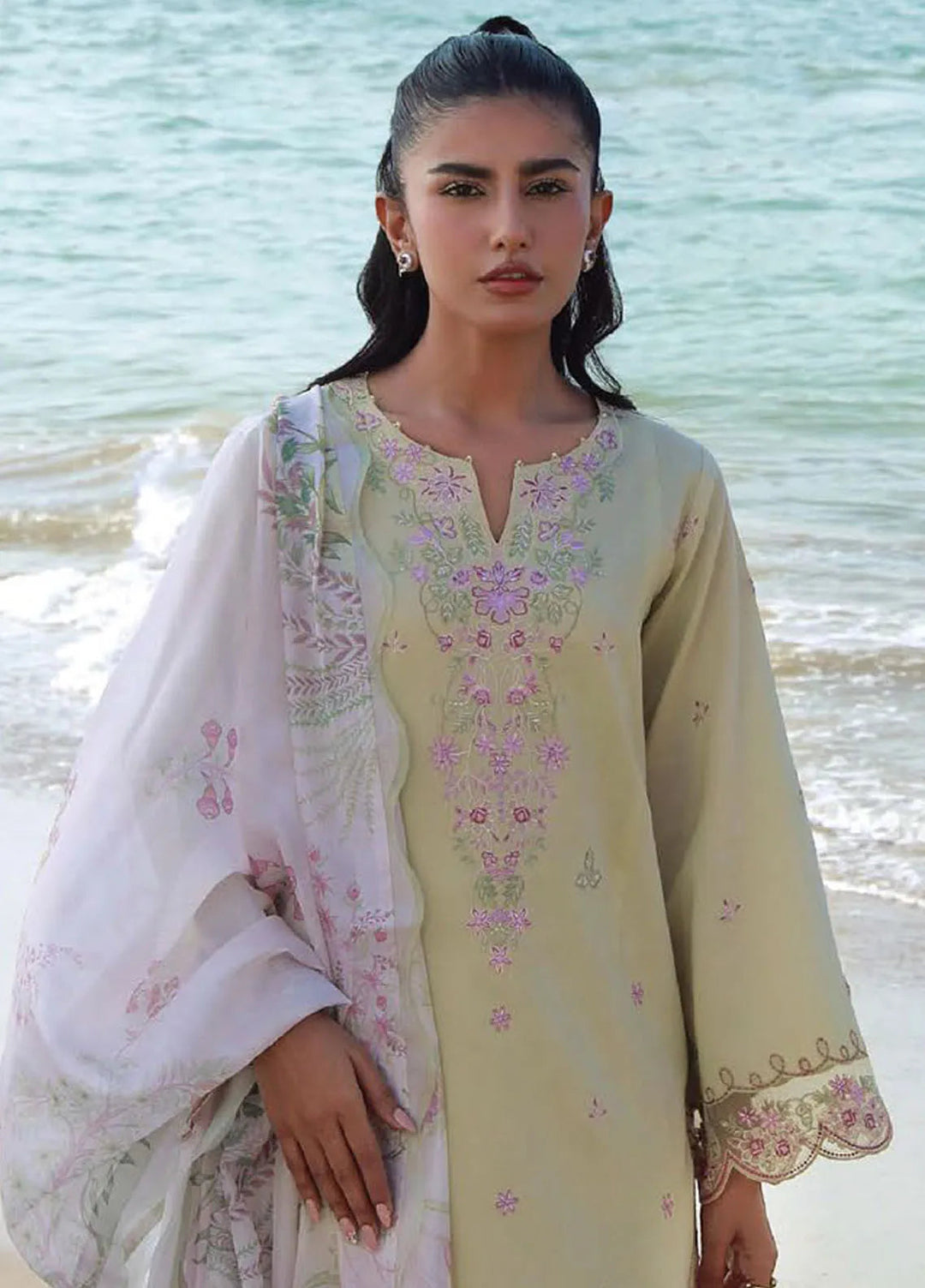 Afsanah by Seran Embroidered Lawn Suit Unstitched 3 Piece SRN25AS D-06 Arya - Summer Collection