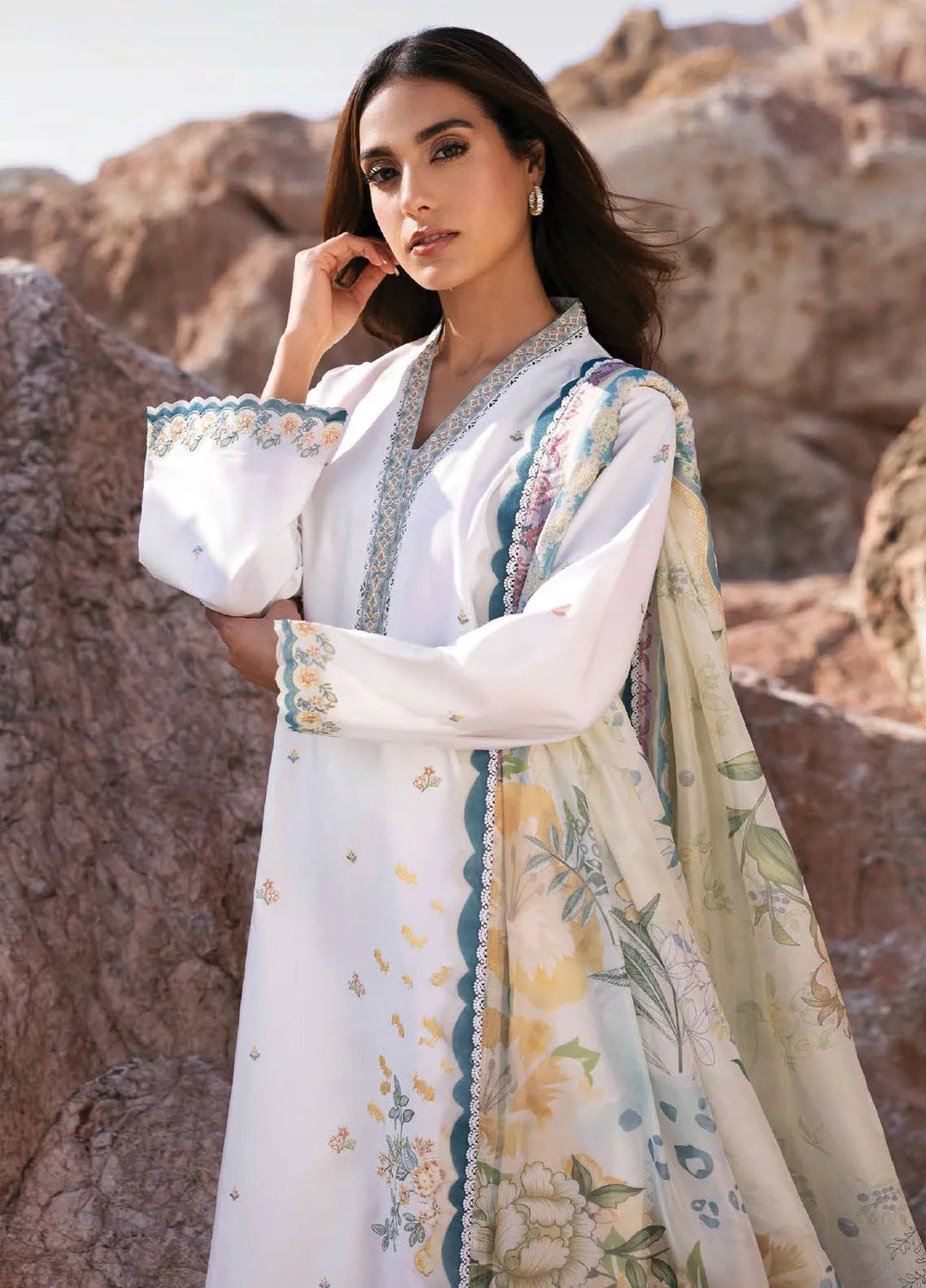 Afsanah by Seran Embroidered Lawn Suit Unstitched 3 Piece SRN25AS D-07 Nuri - Summer Collection