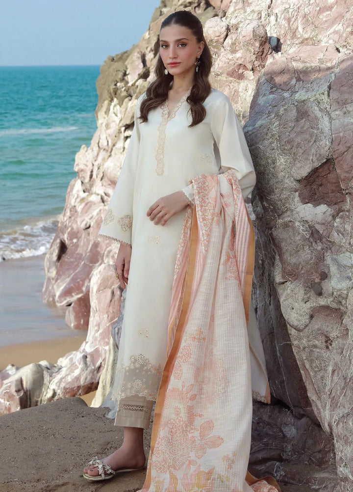Afsanah by Seran Embroidered Lawn Suit Unstitched 3 Piece SRN25AS D-08 Zubi - Summer Collection
