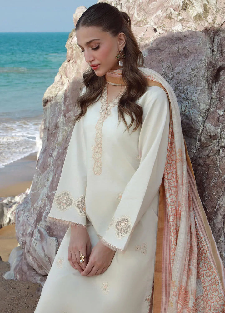 Afsanah by Seran Embroidered Lawn Suit Unstitched 3 Piece SRN25AS D-08 Zubi - Summer Collection