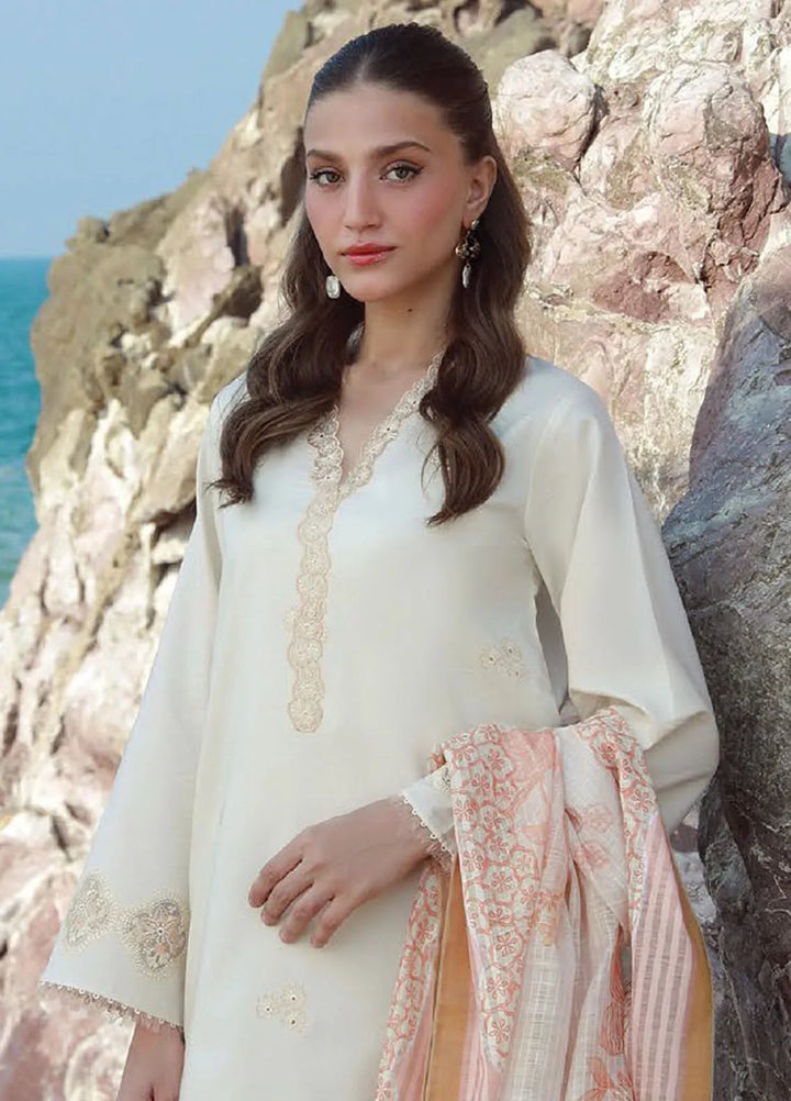 Afsanah by Seran Embroidered Lawn Suit Unstitched 3 Piece SRN25AS D-08 Zubi - Summer Collection