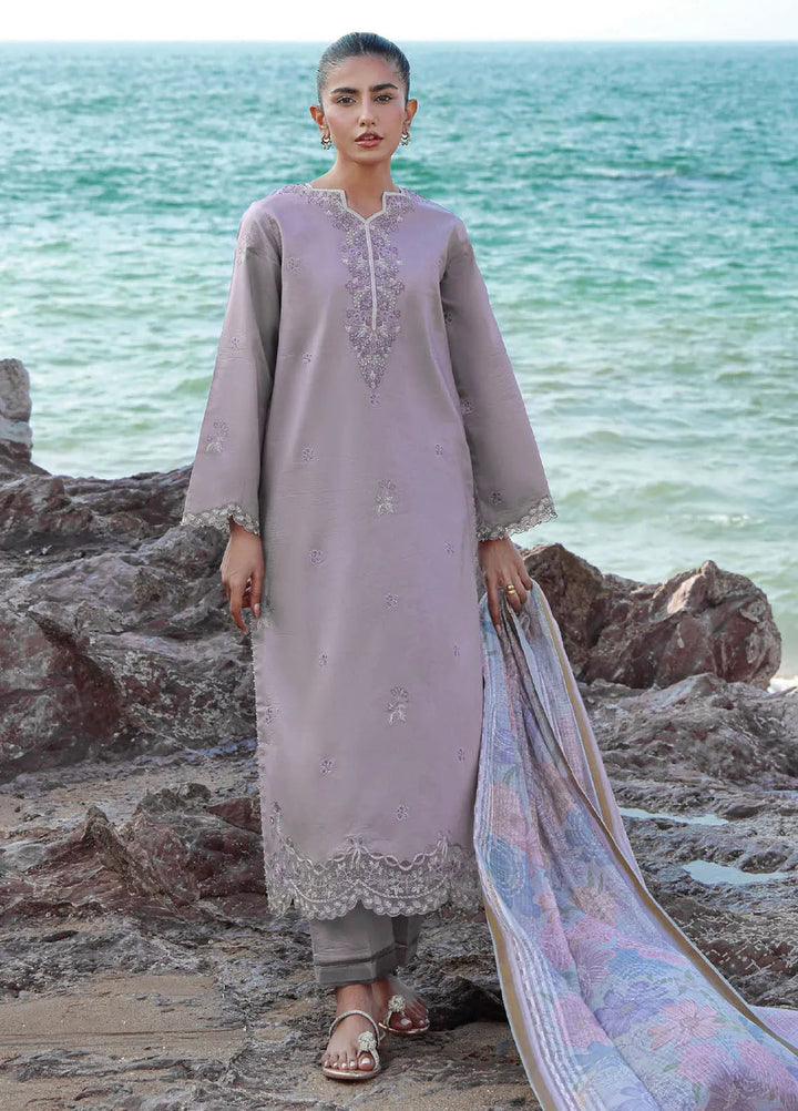 Afsanah by Seran Embroidered Lawn Suit Unstitched 3 Piece SRN25AS D-09 Aine - Summer Collection