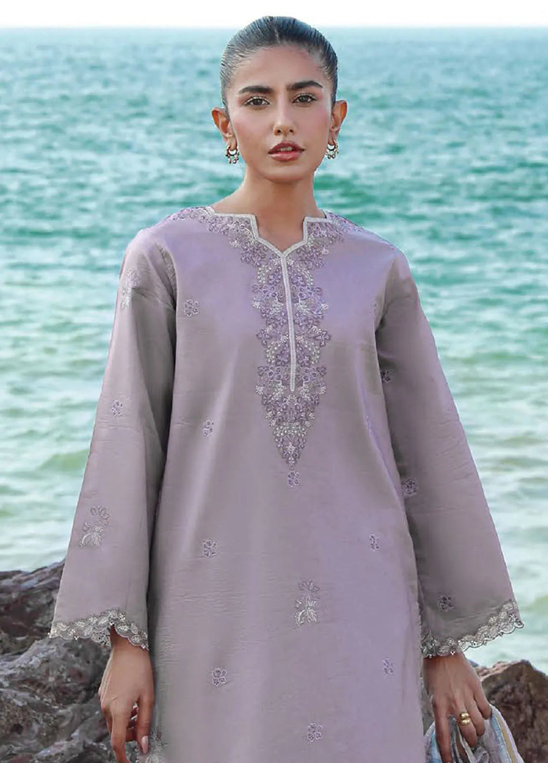 Afsanah by Seran Embroidered Lawn Suit Unstitched 3 Piece SRN25AS D-09 Aine - Summer Collection