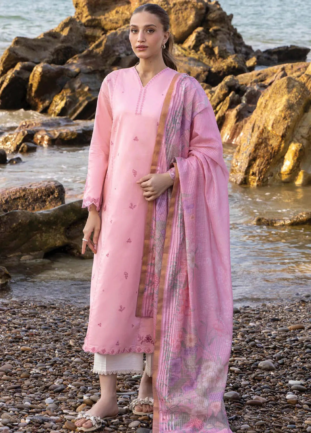 Afsanah by Seran Embroidered Lawn Suit Unstitched 3 Piece SRN25AS D-10 Asra - Summer Collection