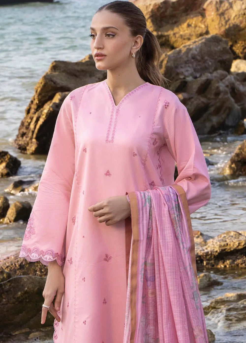 Afsanah by Seran Embroidered Lawn Suit Unstitched 3 Piece SRN25AS D-10 Asra - Summer Collection