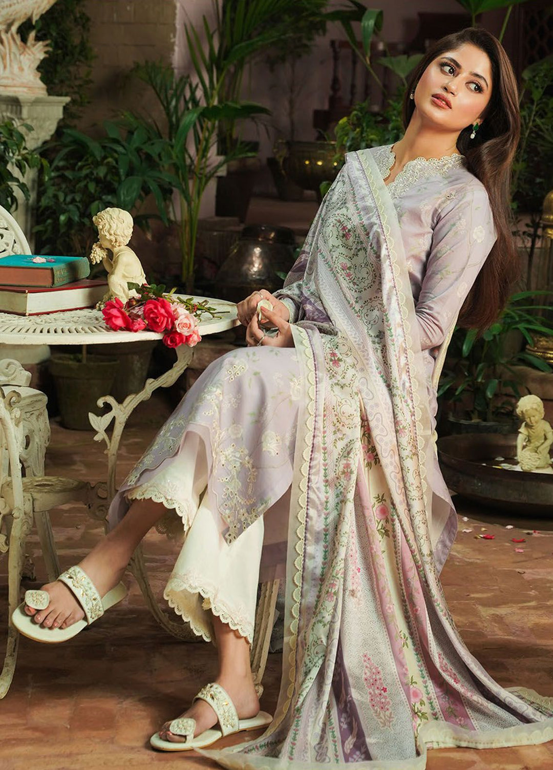 Afsanah by Seran Embroidered Lawn Suits Unstitched 3 Piece SRN24AF D-07 Mishal - Spring Summer Collection